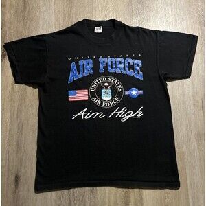 Vintage United States Air Force USAF Aim High Single Stitch Short Sleeve Medium